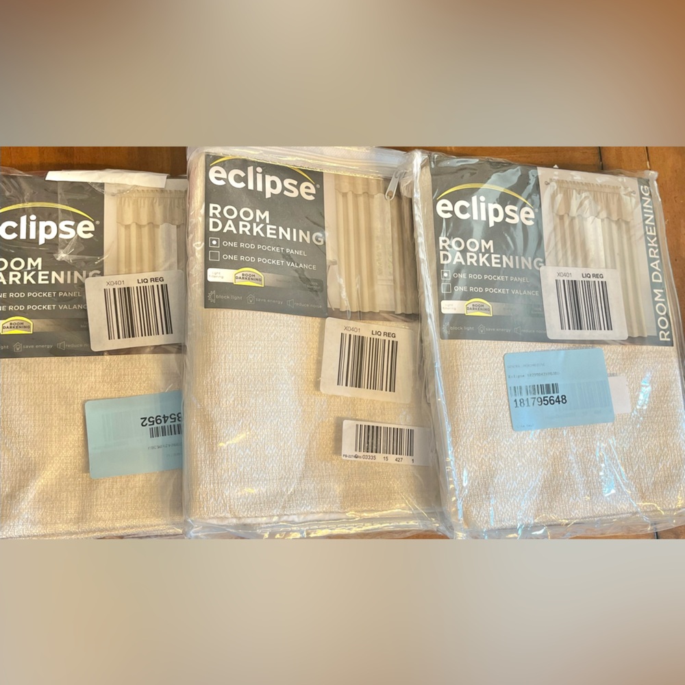 3 Eclipse Canova Energy Saving LightFilteringRod Pocket Single CurtainPanelIvory - Picture 2 of 6